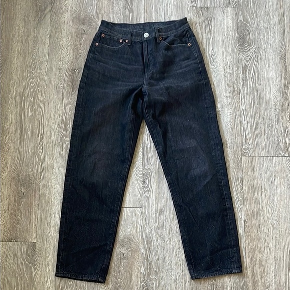 American Eagle 90s boyfriend black denim jeans size 2 - Picture 2 of 10